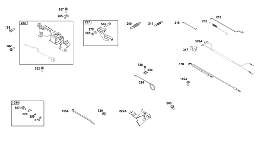 Controls Group Diagram and Parts List for 356442-0651-F1 200000 - 399999 Briggs and Stratton Engine